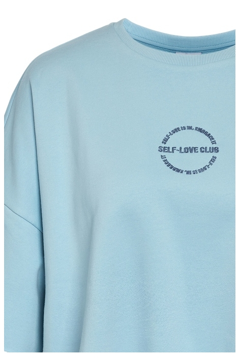 NMASTON 2/4 O-NECK SWEAT JRS 27033247 SKY BLUE/EMBROID DUTCH BLUE